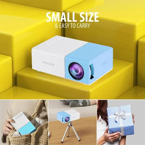 Vista 5 de Mini proyector 1080P FHD para el hogar, proyector portátil LED proyector de video proyector al aire libre compatible con Android iOS TV Stick HDMI