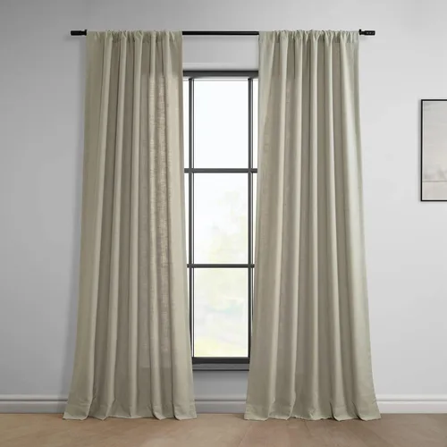 Vista 10 de HPD Half Price Drapes Cortinas clásicas de lino sintético semitransparentes para sala de estar (1 panel) que filtran la luz de 96 pulgadas de largo