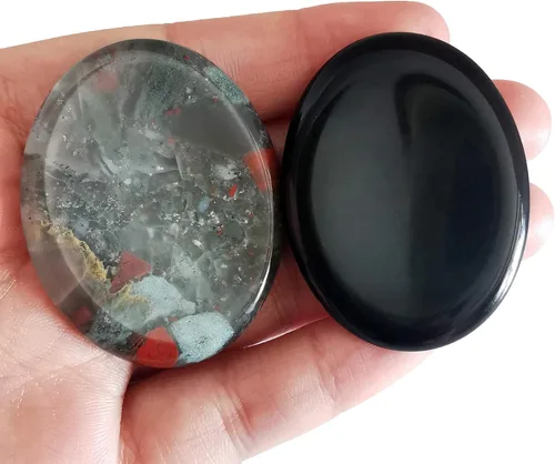 Vista 21 de Piedra calmante para el pulgar, en forma de gota, para relajar el estrés y curación con cristal Reiki, cabe en la palma de la mano