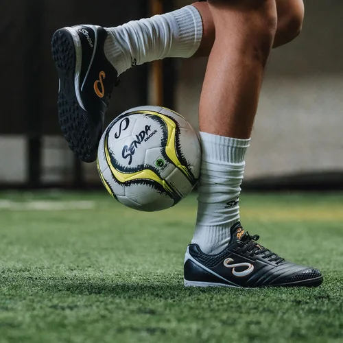 Vista 5 de Senda Amador Bola de Fútbol de Entrenamiento, Certificado de Comercio Justo Blanco/Amarillo