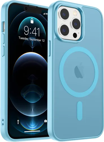 Vista 144 de zapica Funda magnética para iPhone Air, con protector de pantalla de vidrio templado, compatible con MagSafe, translúcida mate, a prueba de golpes