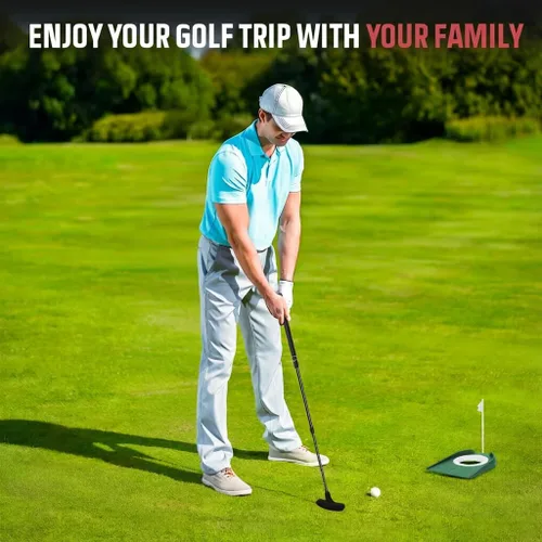 Vista 4 de MultiOutools Putters de golf para hombres y mujeres, paquete de 2 juegos de palos de golf ajustables con 6 bolas y 2 copas de bandera, mini putters
