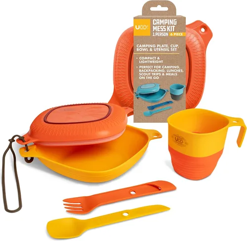 Vista 8 de UCO Kit de 6 piezas para acampar con cuenco, plato, taza de campamento y juego de utensilios Switch Spork