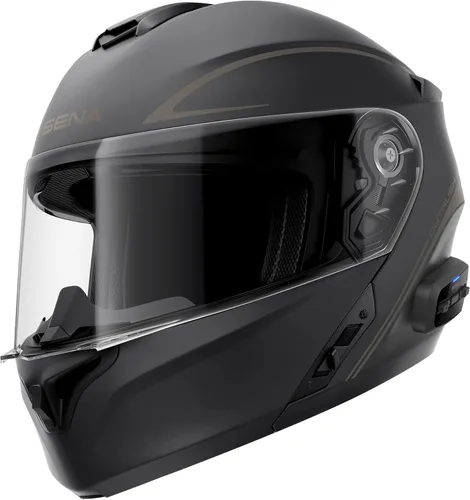 Vista 7 de Sena Outrush - Casco modular inteligente (blanco brillante, pequeño) (OUTRUSH-GW00S)