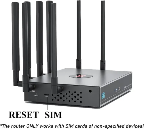 Vista 5 de Router de tarjeta SIM 5G CPE, WiFi 6 5G módem celular de doble banda NSA SA con ranura para tarjeta SIM para Smarthome Office Interior Router