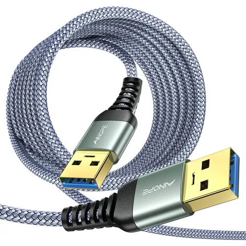 Vista 15 de AINOPE Cable USB a USB, cable USB 3.0 A a A macho a macho [nunca se rompe], cable tipo A de doble extremo compatible con cajas de disco duro, KVM