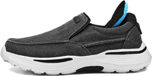 Vista 3 de JAMONWU Zapatos de tela para hombre, mocasines casuales, zapatos para caminar, zapatos ligeros para exteriores