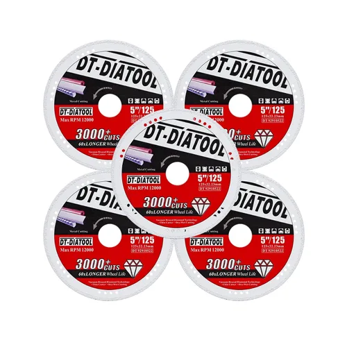 Vista 15 de DT-DIATOOL Ruedas de corte de diamante de 4 x 7/8 "para cuchillas de corte de metal de acero y hierro para amoladora angular