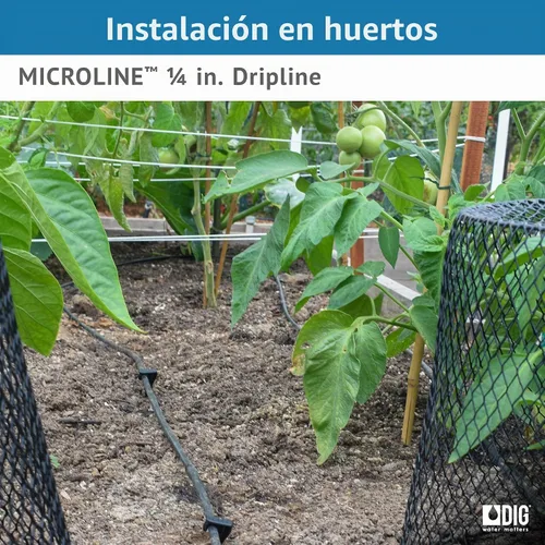 Vista 8 de DIG ML-056, 50', ¼" Microline™ Dripline - Espaciado de emisores mejorado de 6 pulgadas, resistente a los rayos UV, perfecto para diversos diseños