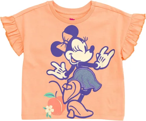 Vista 69 de Disney Minnie Mouse - Conjunto de camiseta floral arcoíris y pantalones cortos de cambray, tallas de bebé a niño grande (12 meses - 14-16)