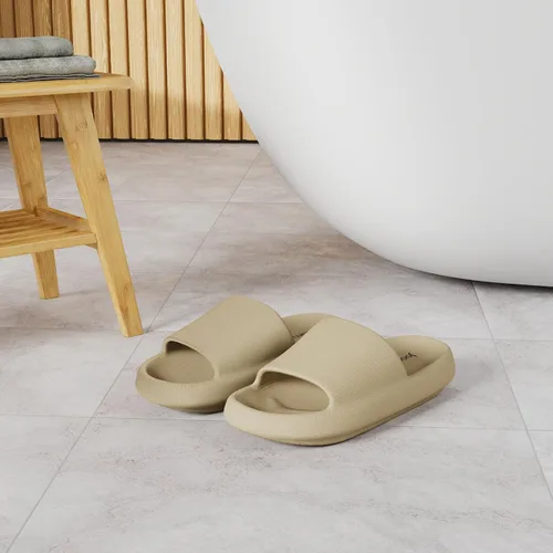 Vista 2 de Joomra - Sandalias acolchadas tipo pantuflas para mujeres y hombres, antideslizantes, de secado rápido, sandalias para baño, con suela gruesa