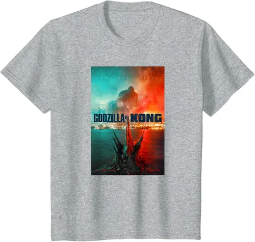 Vista 33 de Godzilla vs Kong - Camiseta oficial con póster, Negro