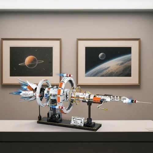 Vista 7 de Juego de construcción de estación espacial con motor y luces LED
