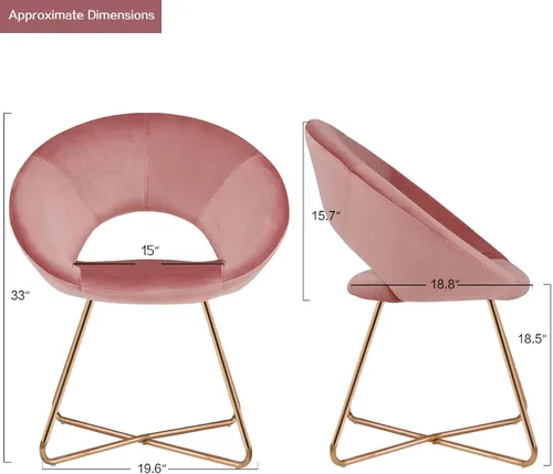 Vista 3 de Duhome. - Sillas con diseño moderno de mediados de siglo, para el comedor y la sala de estar, con patas de metal negras industriales, 1 unidad.
