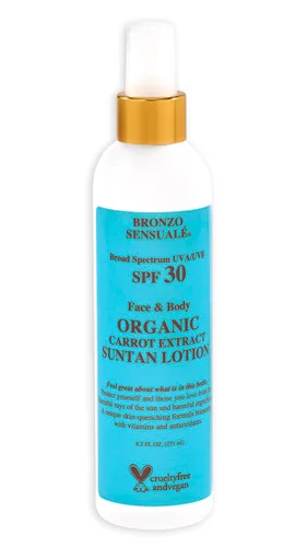 Vista 8 de Loción de zanahoria orgánica para después del sol - Tan Extender de Bronzo Sensuale, 8.5 onzas líquidas