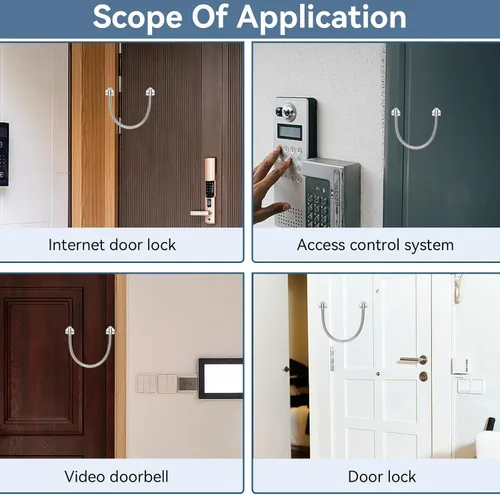 Vista 2 de Health Gear - Bucle de puerta blindado, protector de cable de control de acceso para puerta de transferencia de energía de acero inoxidable, manga