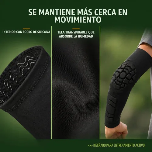Vista 5 de AceList Mangas de brazo de voleibol, paquete de 2, almohadillas acolchadas Negro