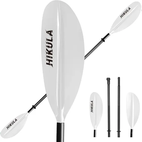 Vista 10 de Kayak Paddle 4 Pieces Aluminum Shaft and PP Blade Floating 86.6in/220cm, 90.5inch/230cm Lightweight Oars
