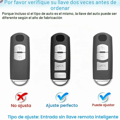 Vista 2 de Funda para llavero Mazda Keychain - Compatible con Mazda 3 6 8 Miata MX-5 CX-5 CX-9 Llavero inteligente de 4 botones (Negro)