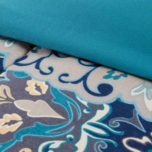 Vista 5 de Modern Threads - Juego de edredón de la colección Granada - Microfibra reversible - Elegante juego de cama estampado - Incluye edredón, sábanas