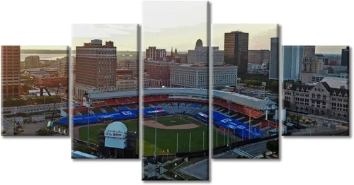 Vista 10 de Busch Stadium Baseball Home Decor St. Louis, Missouri Cityscape - Pósteres e impresiones artísticas de pared de 5 piezas de estadios de béisbol