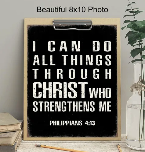 Vista 3 de Arte y decoración de pared cristiana religiosa - Regalos católicos para hombres - Arte de pared con escrituras - Decoración de pared de Jesús