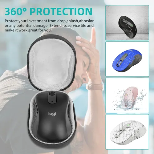Vista 4 de Estuche de viaje de almacenamiento para Logitech Signature M650 M550 M650L M650 L Ratón Bluetooth inalámbrico