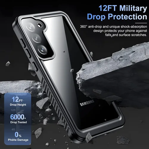 Vista 4 de Temdan Funda para Samsung Galaxy S23, Impermeable con Protector de Lente y Pantalla Incorporado [Cuerpo Completo Resistente a Golpes][Resistente a