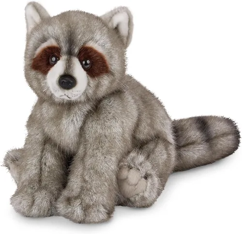 Vista 7 de Bearington Camper - Animal de Peluche Mapache - Mapache de Peluche Gris de 16" con Pelaje Suave, Base de Bolsitas para Estabilidad, y Extremidades