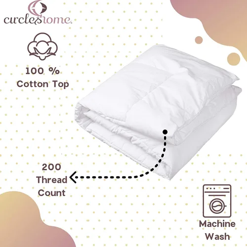 Vista 4 de CIRCLESHOME Edredón alternativo de plumón blanco con parte superior de algodón - Estilo acolchado – Saludable – Tamaño Queen
