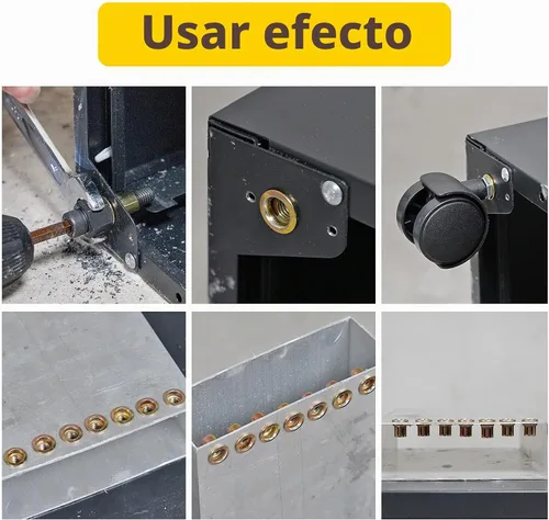Vista 5 de Herramienta de Tuerca Remachadora Remachadora Manual de Tuercas Herramienta Rivnut Métrica y SAE con Accesorio de Broca Escalonada para Tuercas