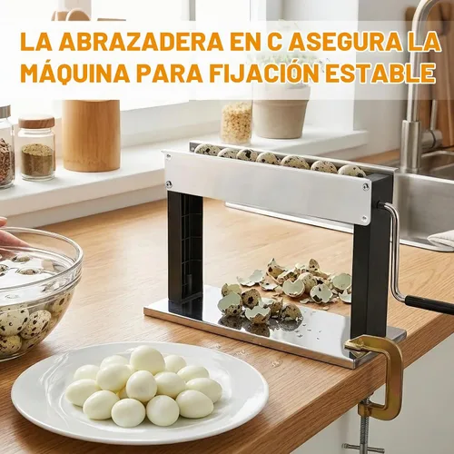 Vista 5 de Máquina peladora de huevos de codorniz manual de codorniz, desgranadora de huevos de codorniz doméstica para cáscara de huevos de codorniz hervido