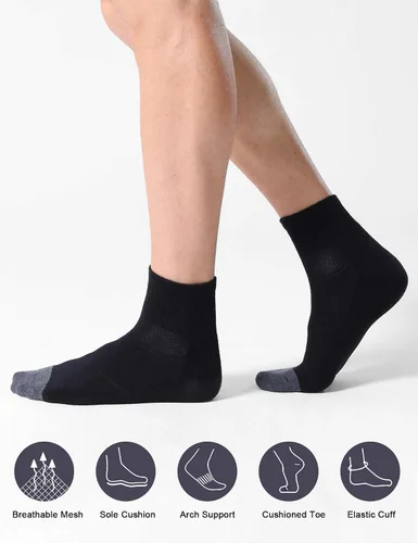 Vista 3 de CS CELERSPORT Paquete de 6 calcetines de tobillo para hombre con cojín atlético para correr
