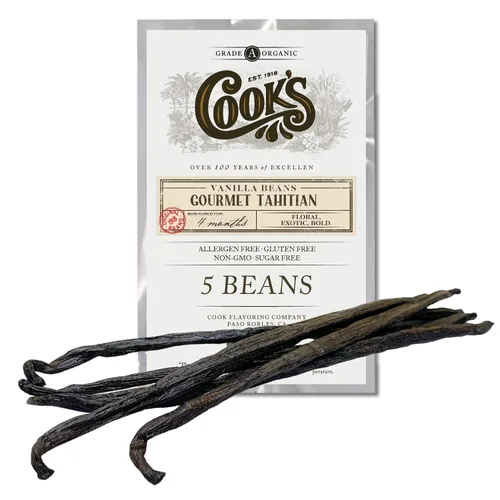 Vista 11 de Cook's, Granos de vainilla orgánicos de Tahití, grado A, la mejor vainilla gourmet fresca premium del mundo, certificado orgánico por CCOF, 10