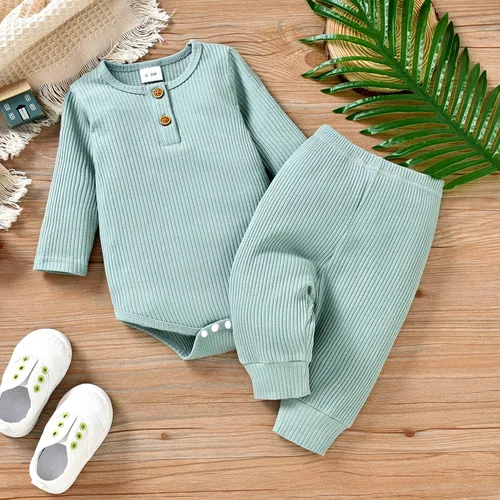 Vista 7 de Conjunto de ropa de bebé niña para bebé, camiseta y pantalones, trajes de mameluco para niños, manga con volantes, traje deportivo a rayas