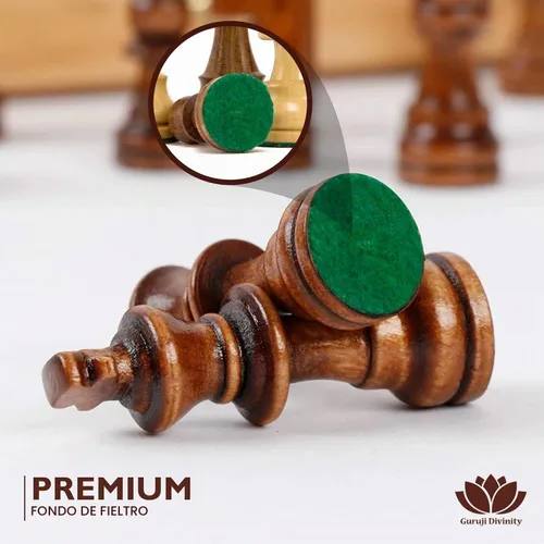 Vista 4 de Edición Coleccionista Piezas de Ajedrez Madera Monedas Peones Ajedrez Piezas de Estatuilla (3.75 Pulgadas Marrón - Blanco)