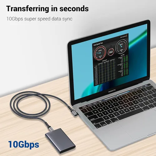Vista 8 de SUMPK Cable VR Link de 20 pies compatible con Oculus Quest 2, USB 3.2 tipo C a C, cable de carga rápida de transferencia de datos de 5 Gbps, cable