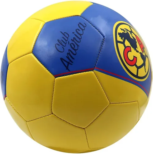 Vista 4 de Voit Club América - Balón de fútbol tamaño 5, mercancía oficial de la Liga MX con diseño Heritage Amarillo, pelota de fútbol profesional de 32