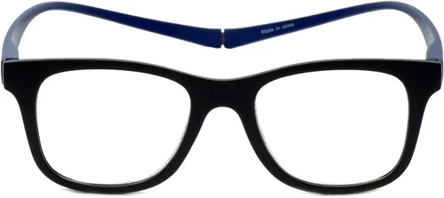 Vista 4 de Magz Chelsea Gafas de lectura +2.00 Negro/Azul Hombres/Mujeres Single Power Readers Cuello Colgante Magnético Snap It Conectar Trasero