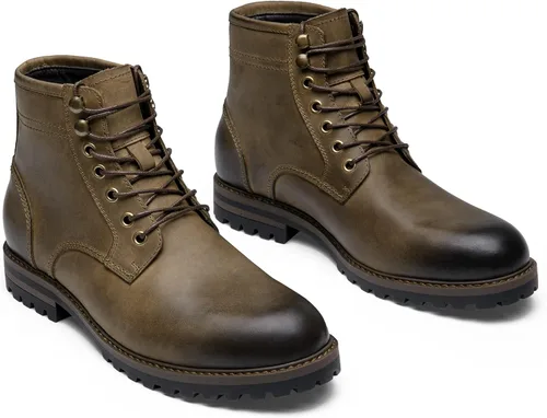 Vista 4 de Jousen Mens Boots Leather Motorcycle Casual Boots For Men Waterproof Hiking Chukka Boots Mens