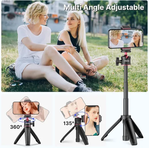Vista 6 de ULANZI MT-08 Extensión de poste trípode, mini trípode selfie con mango de agarre para Osmo Pocket3 Xtra Muse iPhone 17 11 Pro Max Smartphone Canon