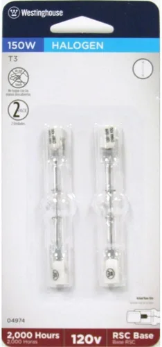 Vista 2 de Westinghouse 0497400 - Bombilla halógena T3 de 150 W transparente de doble extremo con base RSC, 2 unidades (paquete de 1)