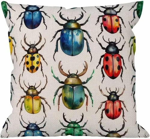 Vista 7 de HGOD DESIGNS Funda de almohada de abejas, funda de almohada decorativa de abeja de miel, fundas de almohada de lino y algodón para interiores