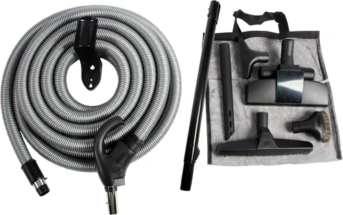 Vista 5 de Cen-Tec Systems 97305 Kit de accesorios de vacío central de bajo voltaje con manguera de control de interruptor, 30 pies, color negro