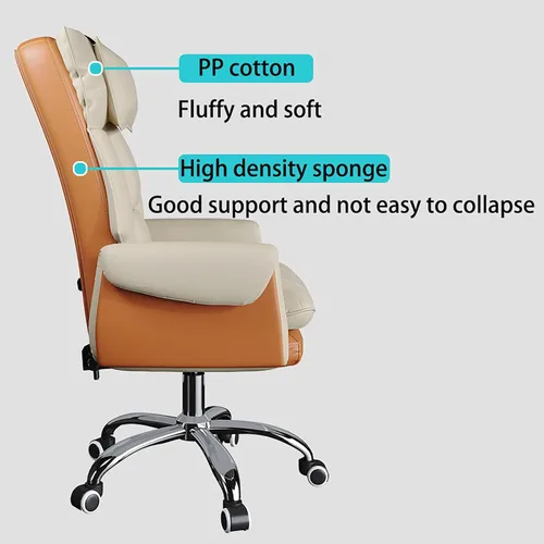 Vista 6 de Ergonomic Big & Tall Pu Leather Office Chair, High Back Wide Desk Chair with Wheels & Retractable Footrest, Comfortable Executive Computer Chair