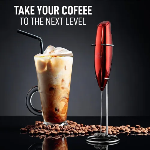 Vista 273 de Zulay Milk Boss Espumador de leche potente manual, hace espuma para latte, batidor para mezclar bebidas, café, miniespumador para capuchino, frappé