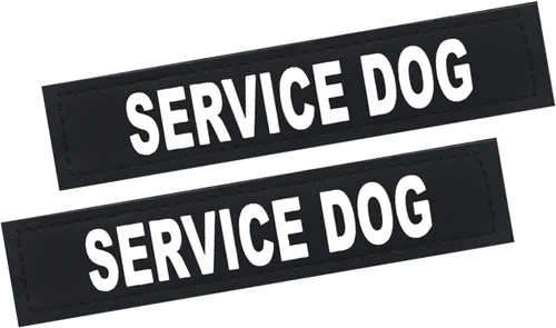 Vista 16 de Parches extraíbles para perros de servicio, paquete de 2 parches para arnés de perro con respaldo de gancho, parches negros para chaleco para perros