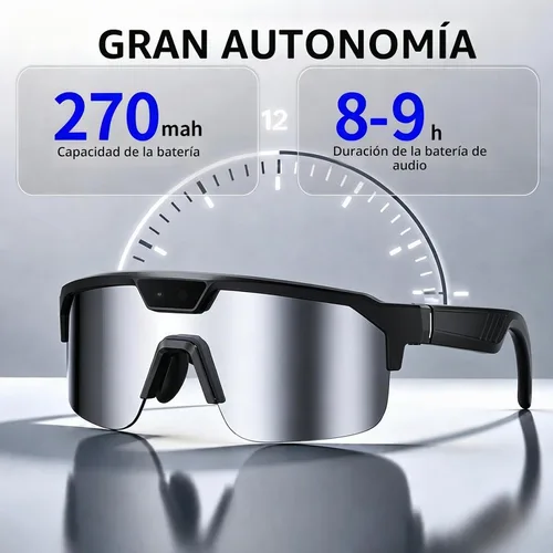 Vista 8 de Vidrios inteligentes de AI con cámara, gafas de grabación de video con EIS Anti-Shake