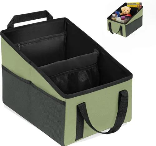 Vista 8 de BLIRITEL Organizador de asiento de automóvil para asiento delantero y trasero, organizador de asiento de pasajero, organizador de almacenamiento