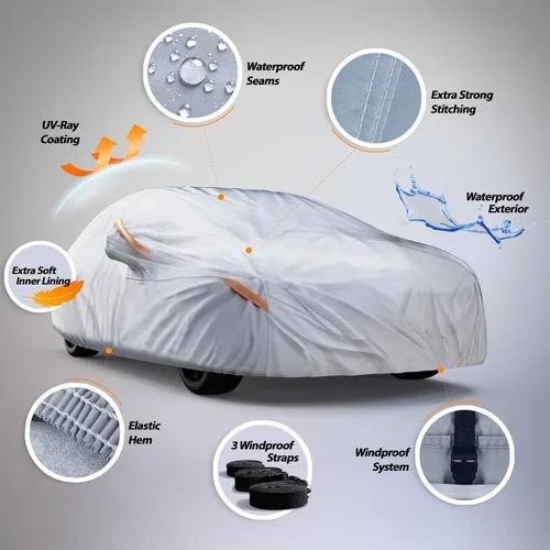 Vista 4 de Autotech Park Funda impermeable para automóvil para todo tipo de clima, compatible con Mazda CX-3/CX-30 2015-2025, protección resistente